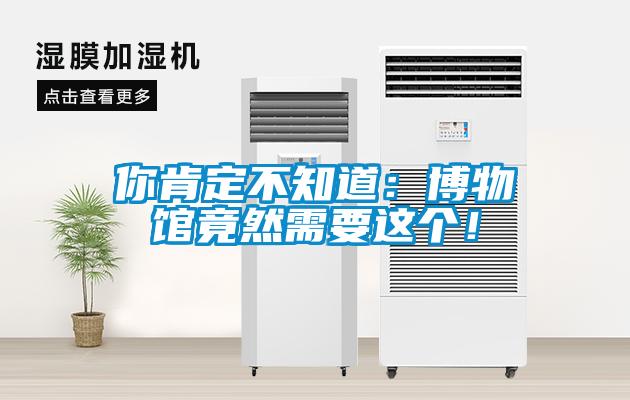 你肯定不知道：博物館竟然需要這個！