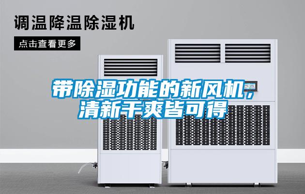 帶除濕功能的新風(fēng)機(jī)，清新干爽皆可得