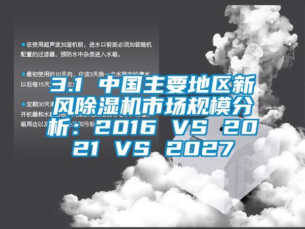 3.1 中國主要地區(qū)新風(fēng)除濕機(jī)市場(chǎng)規(guī)模分析：2016 VS 2021 VS 2027