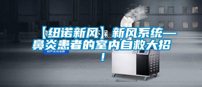 【紐諾新風(fēng)】新風(fēng)系統(tǒng)—鼻炎患者的室內(nèi)自救大招！