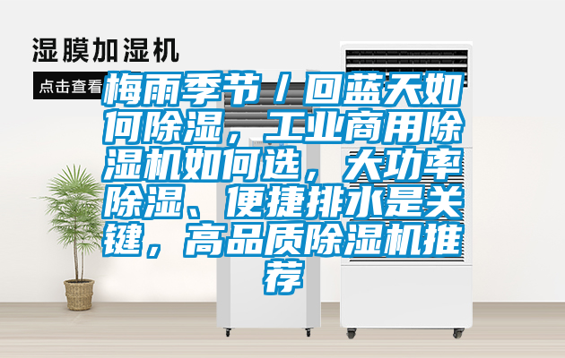 梅雨季節(jié)／回藍天如何除濕，工業(yè)商用除濕機如何選，大功率除濕、便捷排水是關鍵，高品質除濕機推薦